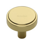 M Marcus Heritage Brass Stepped Disc Design Cabinet Knob 32mm 